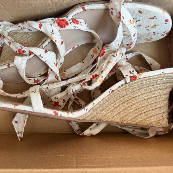 Reformation Alessa Lace-Up Wedge Espadrille Heels. Size 10. Like New. - Picture 5 of 9
